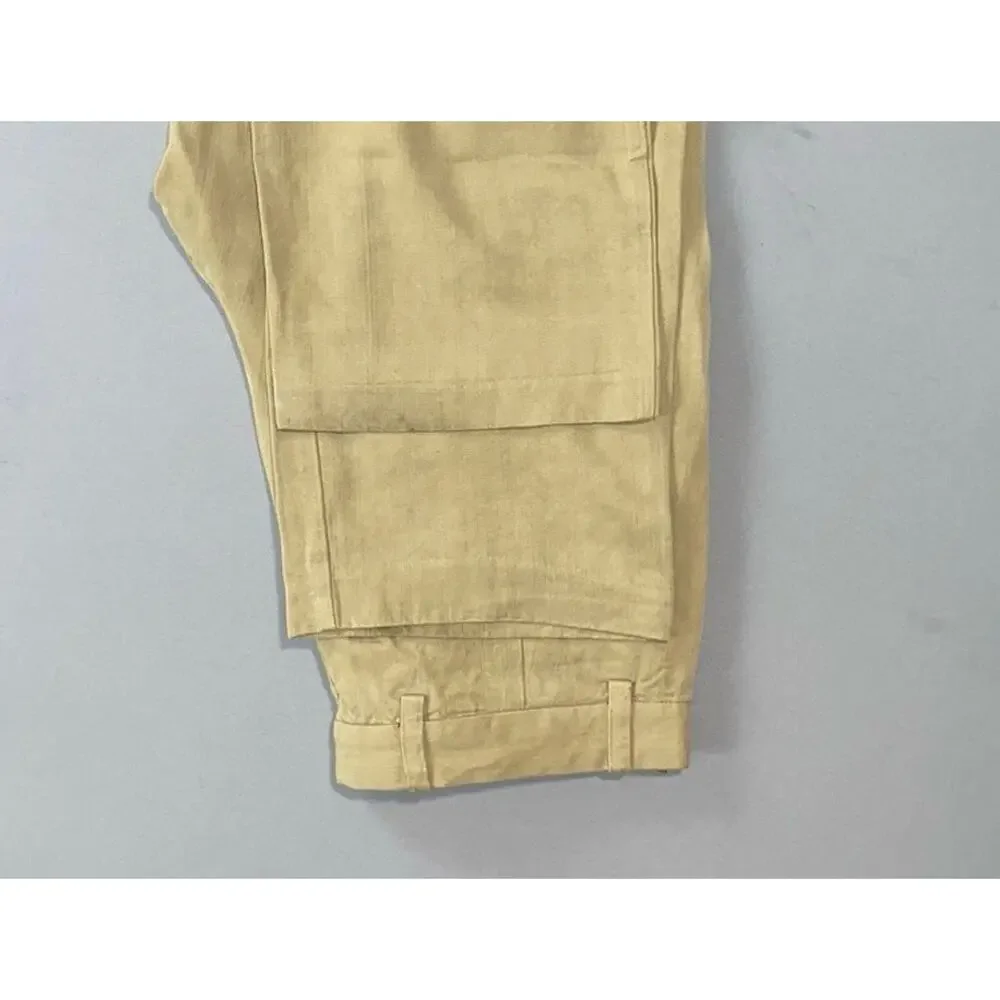 Tommy Bahama Silk/Bamboo Rayon Pleated Chino Pants. Beige Herringbone, 32X29 GUC
